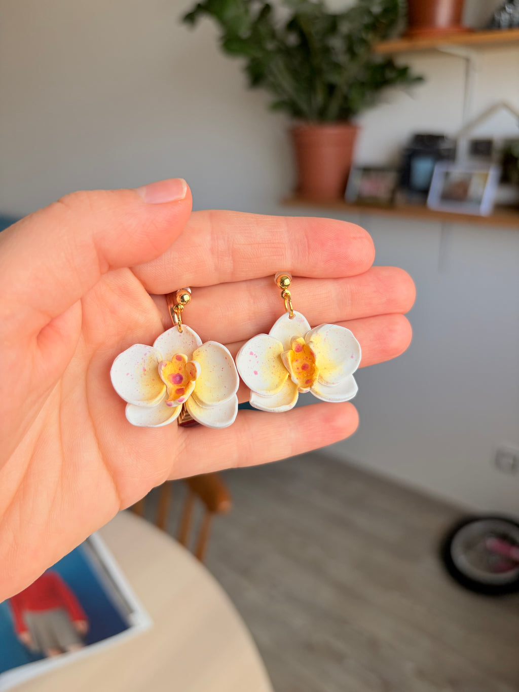 Náušnice orchidej – Žlutý střed